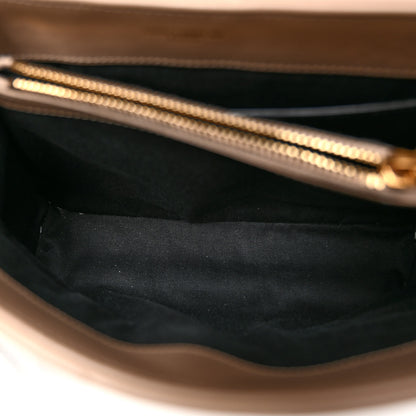 Saint Laurent Calfskin Y Quilted Monogram Small Loulou Chain Satchel Dark Beige 5 of 10