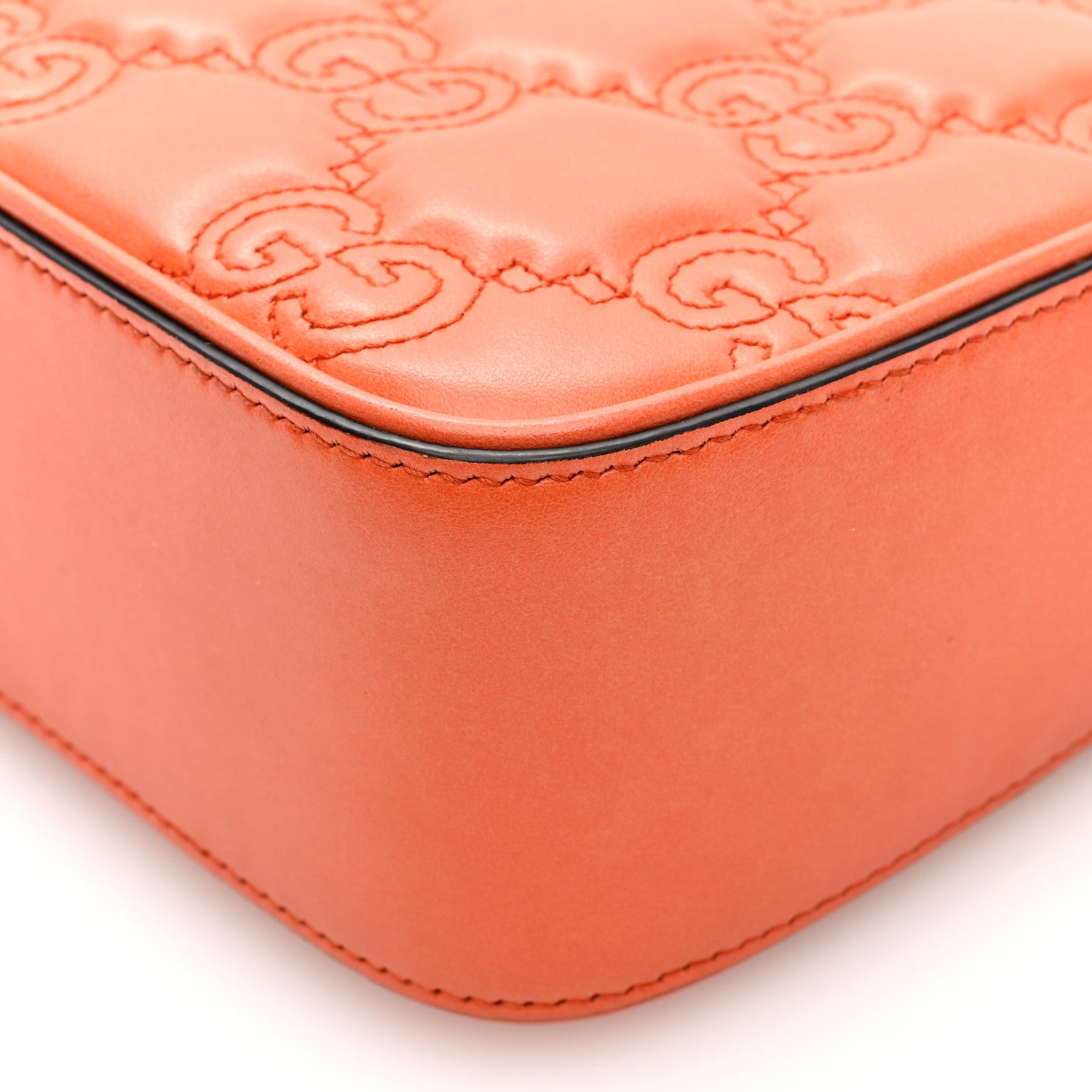 Gucci Calfskin GG Matelasse Shoulder Bag Spring Orange Natural 10 of 10