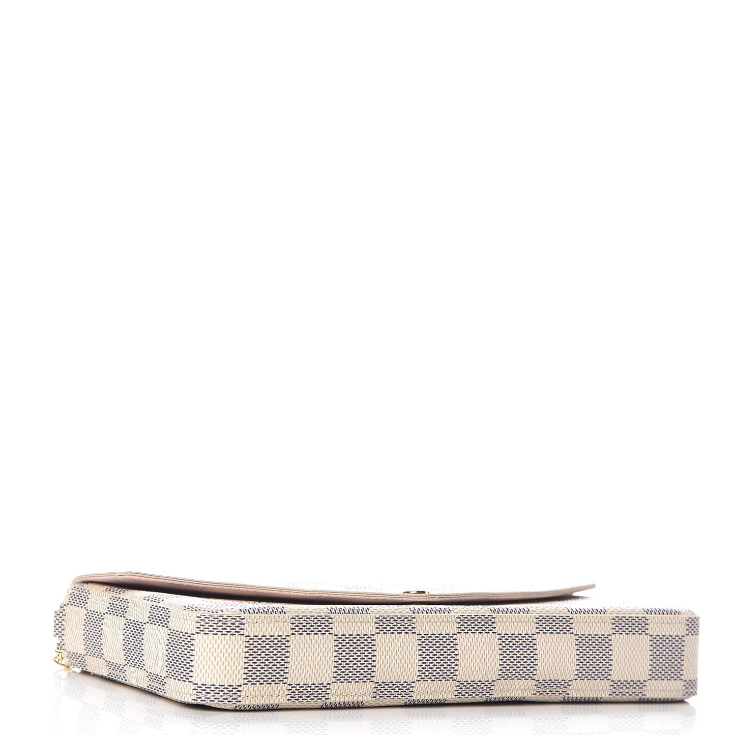Damier Azur Pochette Felicie Chain Wallet Rose Ballerine
