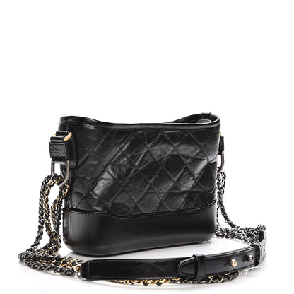 Chanel Aged Calfskin Quilted Small Gabrielle Hobo Black 9 of 14