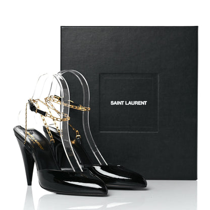 Saint Laurent Patent Venus Chain 95 Pumps 37 Black 8 of 8