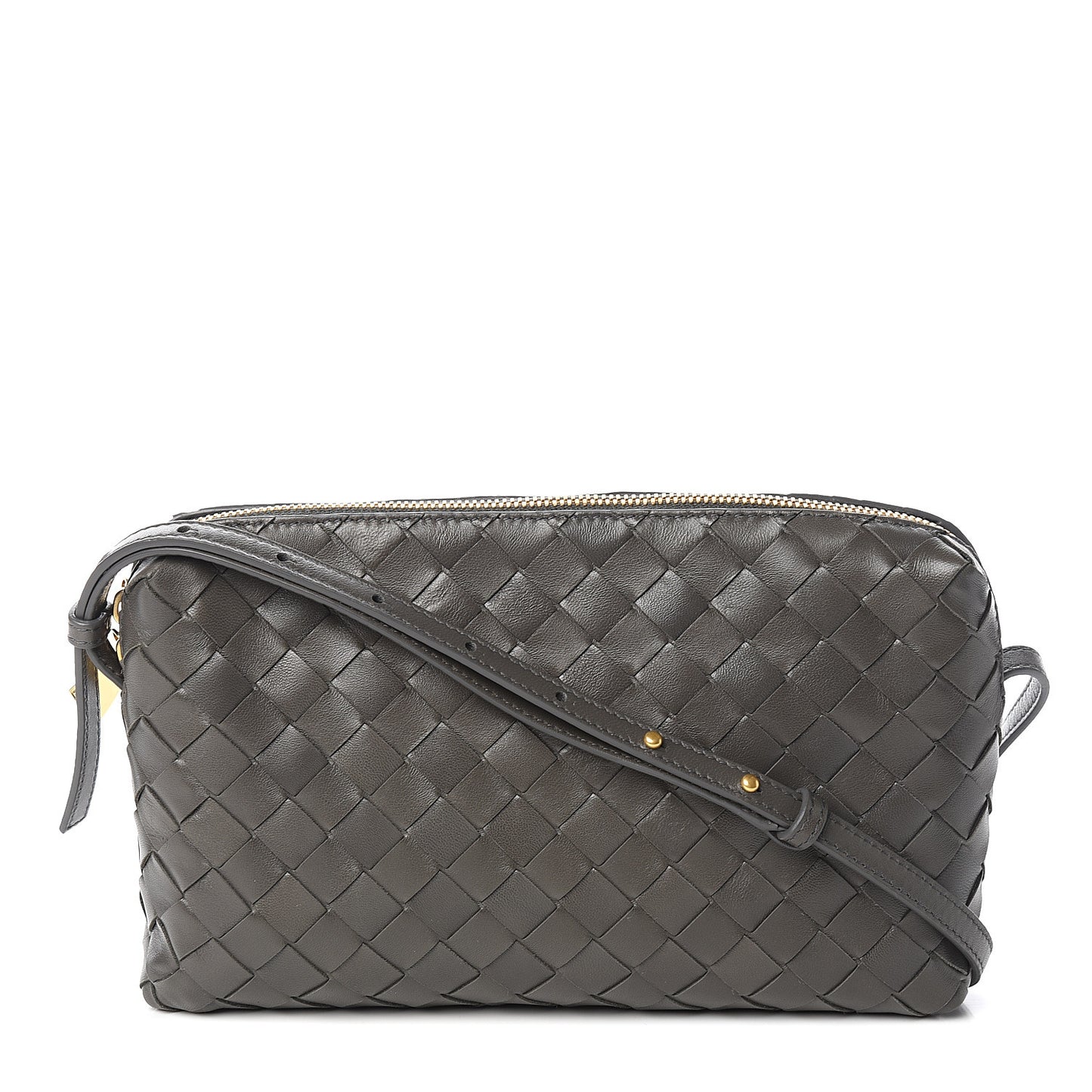 Nappa Intrecciato Crossbody Light Graphite