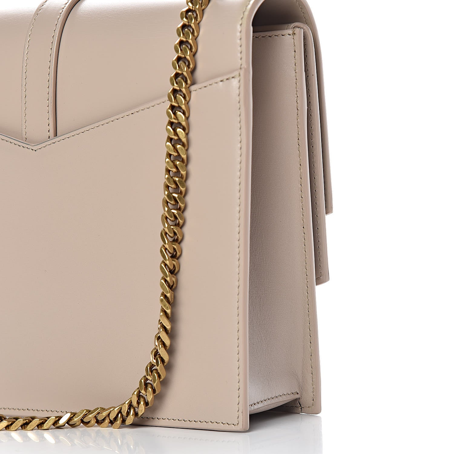 Saint Laurent Smooth Calfskin Monogram Medium Sulpice Shoulder Bag Light Natural 14 of 18