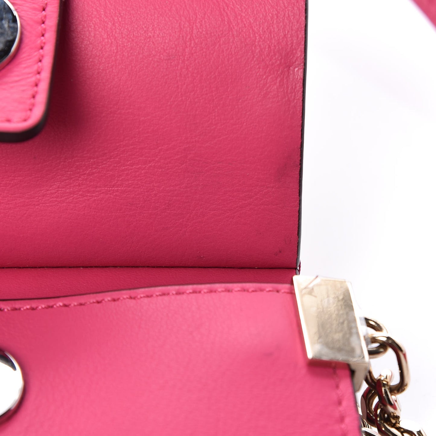 Suede Calfskin Mini Faye Bracelet Bag Fuchsia Rose