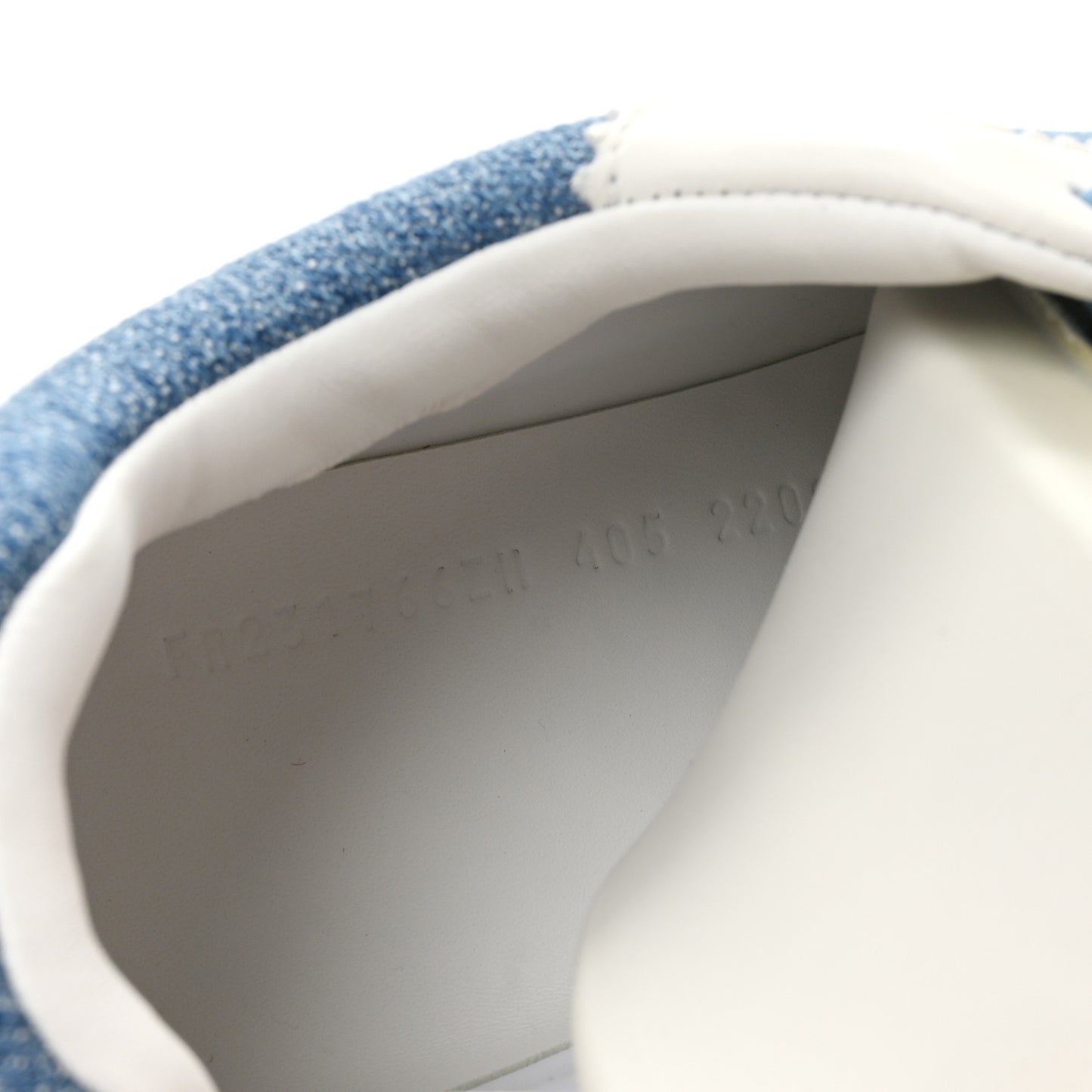 Denim Suede Goatskin Bouncing Sneakers 40.5 Bleu Clair White