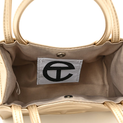 Telfar Metallic Vegan Leather Small Shopping Bag Gold 5 of 10