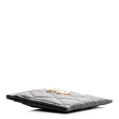 Chanel Caviar Metal Perforated Quilted CC Card Holder Black 4 of 9