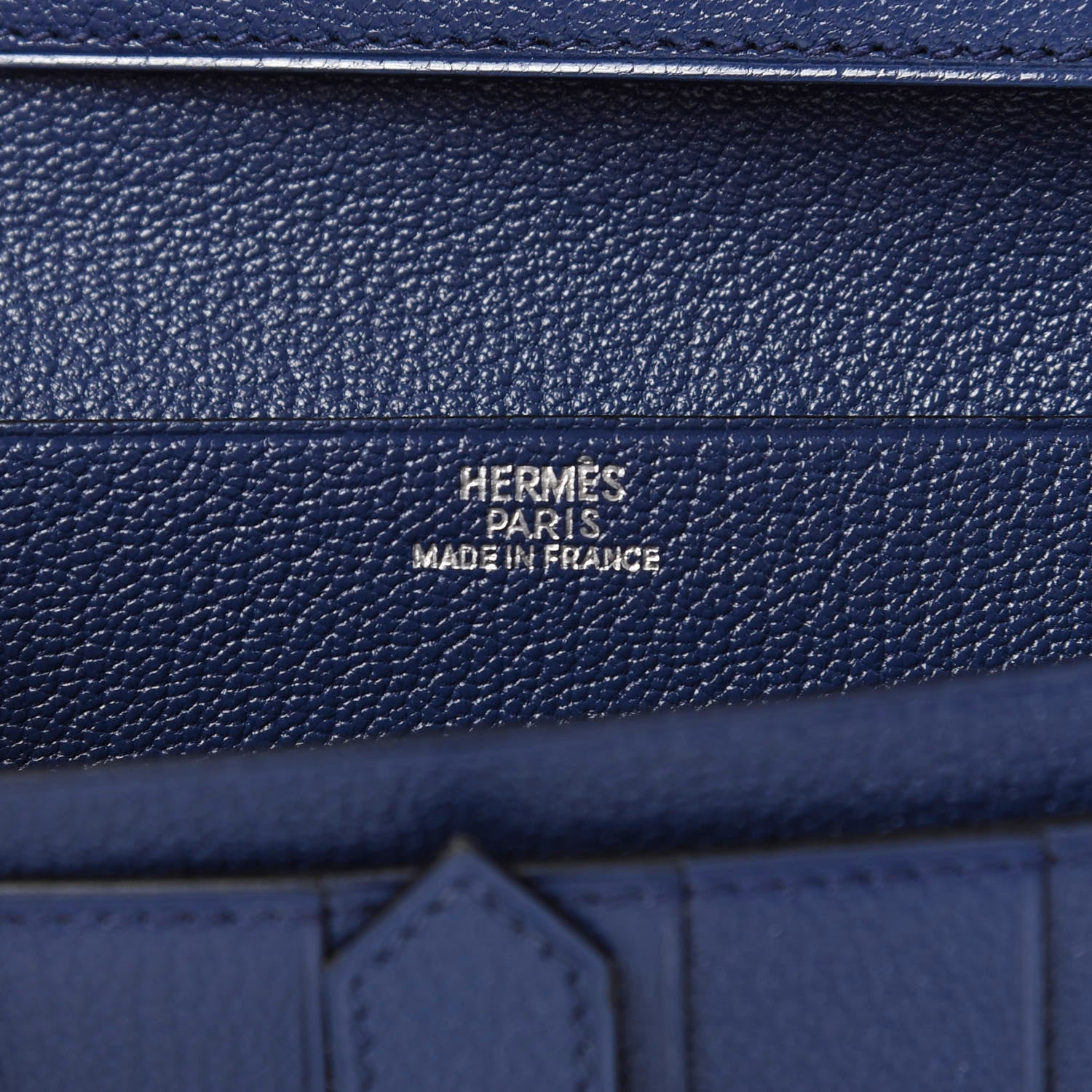 Hermes Chevre Mysore Bearn Gusset Wallet Bleu Thalassa 7 of 7