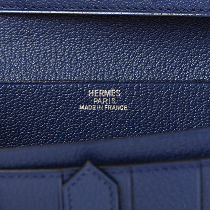 Hermes Chevre Mysore Bearn Gusset Wallet Bleu Thalassa 7 of 7