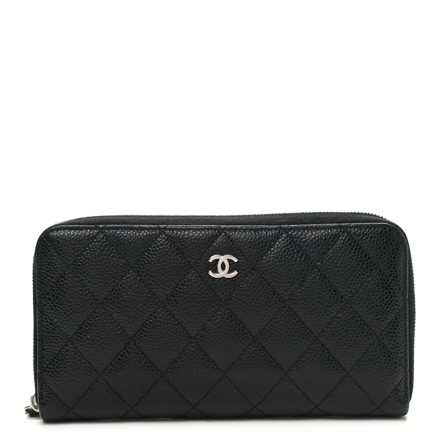 Chanel Caviar Quilted Large Gusset Zip Around Wallet Black 1 of 11