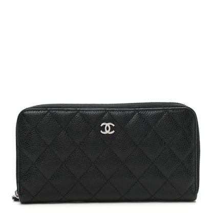 Chanel Caviar Quilted Large Gusset Zip Around Wallet Black 1 of 11