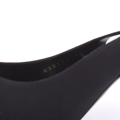 Saint Laurent Grosgrain St. Sulpice Chain Buckle Slingback Pumps 40 Black 7 of 9