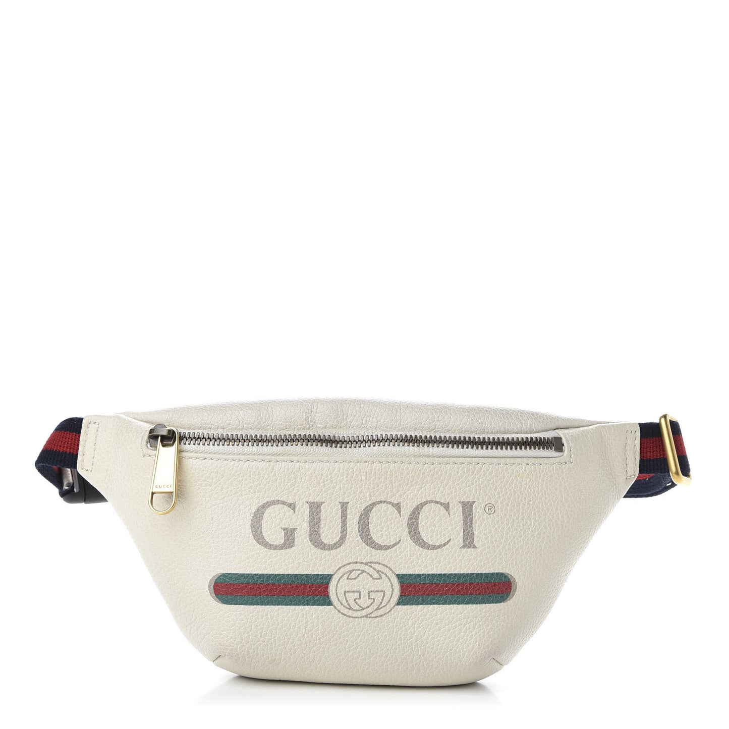 Grained Calfskin Small Logo Belt Bag White