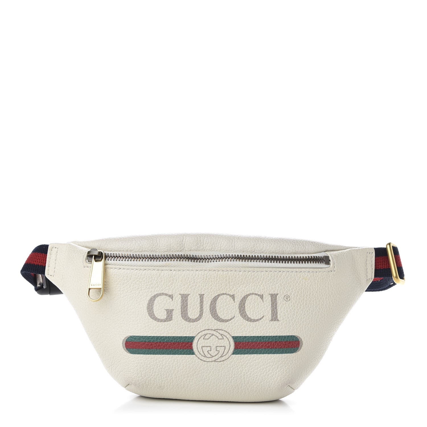 Gucci Grained Calfskin Small Logo Belt Bag White 1 of 11