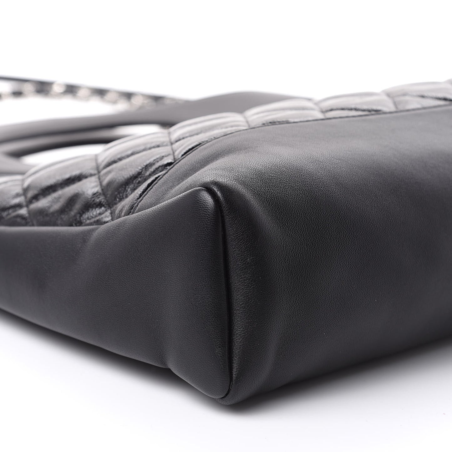Aged Calfskin Quilted Large 31 Shopping Bag Black