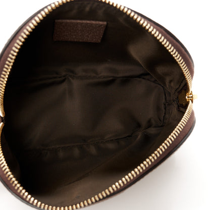 Gucci GG Supreme Monogram Textured Calfskin Web Medium Ophidia Cosmetic Case Beige Ebony New Acero 5 of 9