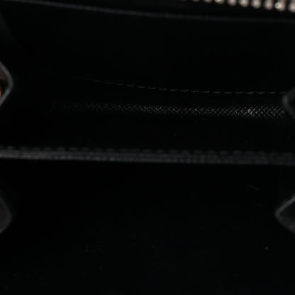 Prada Saffiano Triangle Compact Zip Around Wallet Black 5 of 6