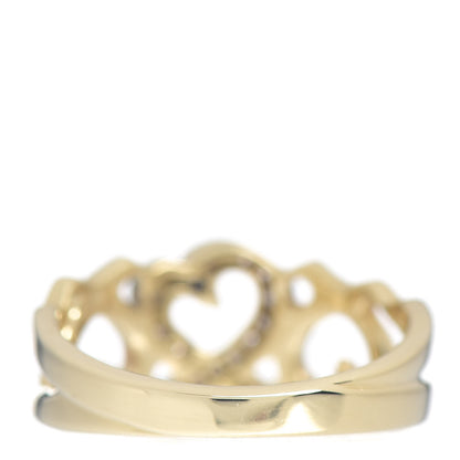 Tiffany 18K Yellow Gold Diamond Paloma Picasso Loving Heart Band Ring 50 5.5 4 of 5