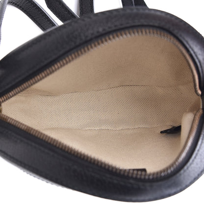 Gucci Velvet Calfskin GG Monogram Round Shoulder Bag Blue Beige 5 of 10