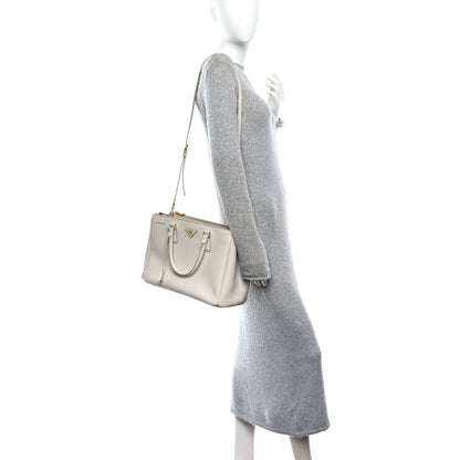 Prada Saffiano Lux Medium Galleria Double Zip Tote Talco 2 of 11