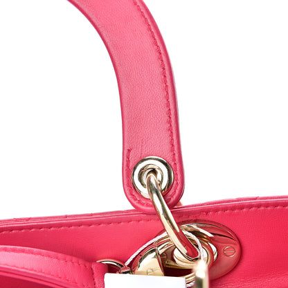 Christian Dior Lambskin Cannage Medium Lady Dior Fuchsia 10 of 10
