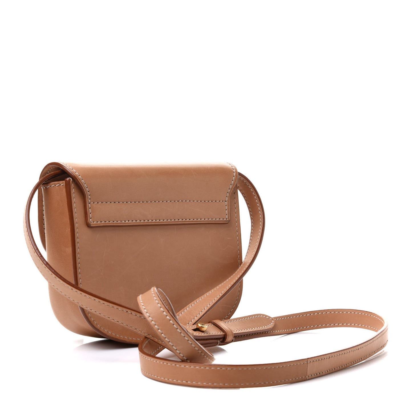 Smooth Vintage Calfskin Small Kaia Satchel Brown Gold