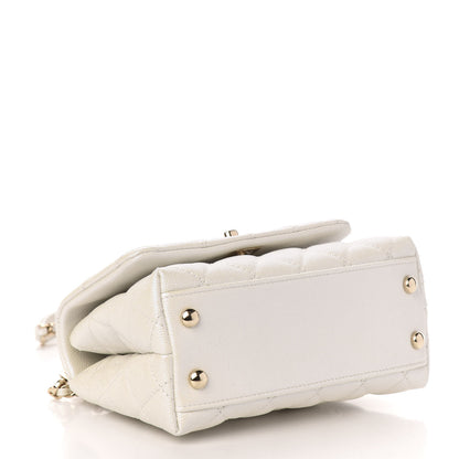Chanel Iridescent Caviar Quilted Extra Mini Coco Handle Flap Ivory 4 of 10