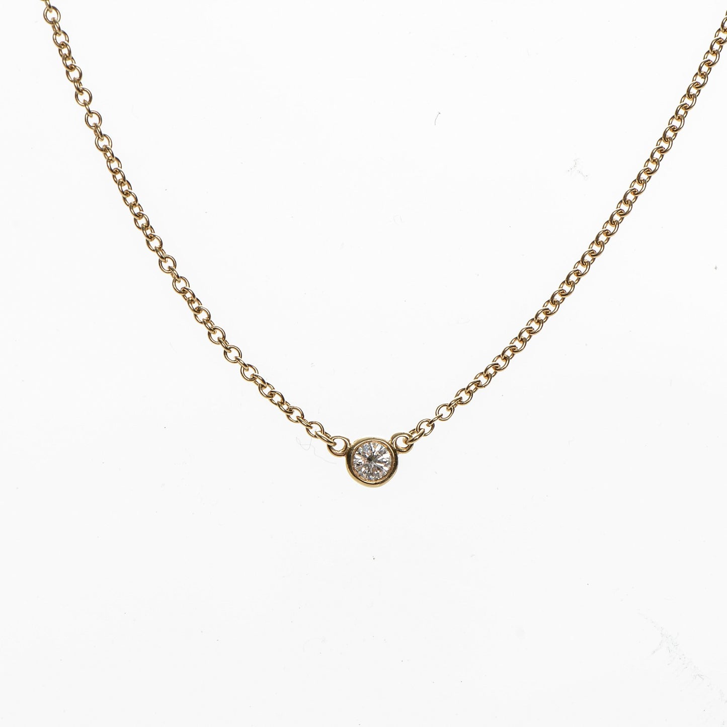 18K Yellow Gold Diamond .10ct Elsa Peretti Diamonds by the Yard Pendant Necklace