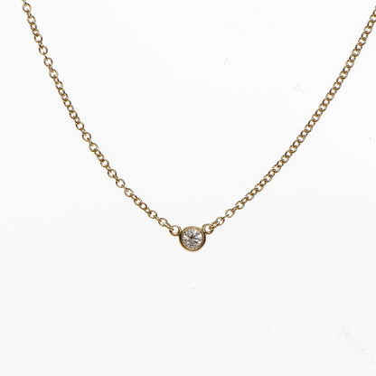 Tiffany 18K Yellow Gold Diamond .10ct Elsa Peretti Diamonds by the Yard Pendant Necklace 3 of 16