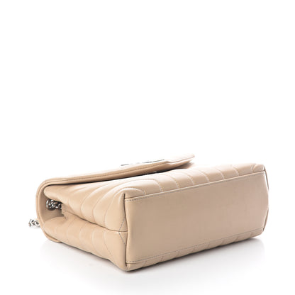 Saint Laurent Calfskin Y Quilted Monogram Small Loulou Chain Satchel Nude Powder 3 of 8