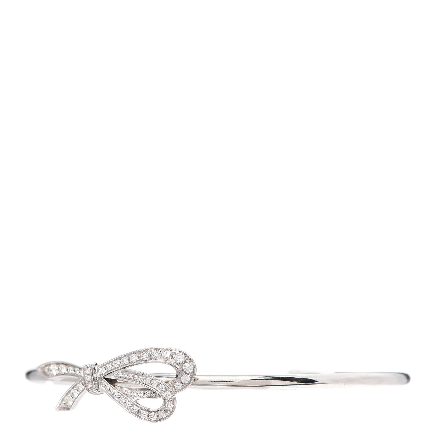 Tiffany 18K White Gold Diamond Bow Cuff Bracelet 1 of 5