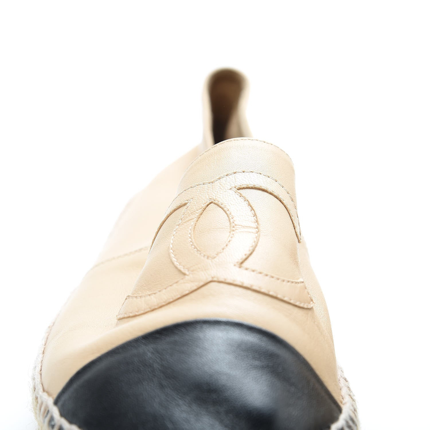 Chanel Lambskin CC Espadrilles 40 Beige Black 13 of 18