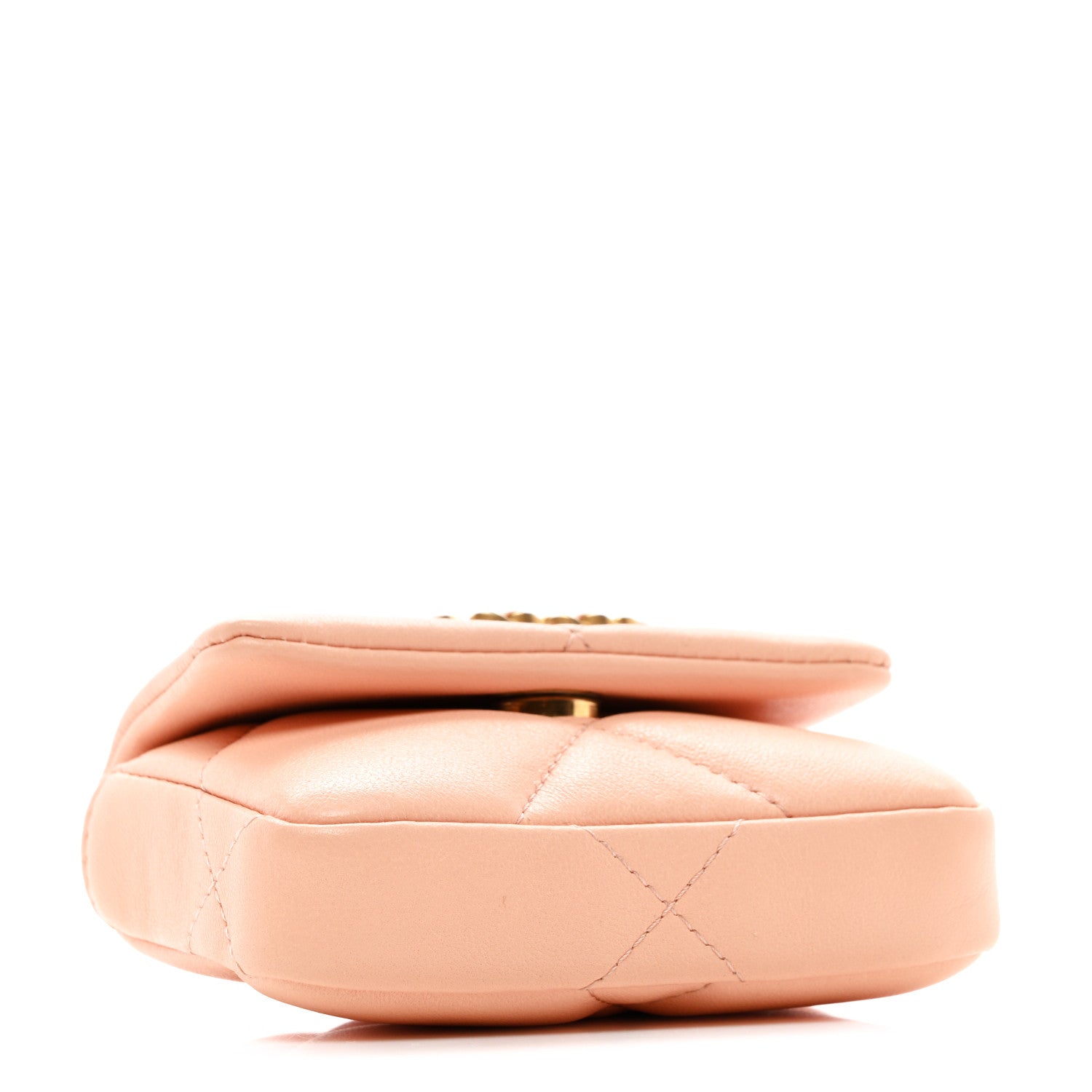 Chanel Lambskin Quilted Chanel 19 Flap Belt Bag Light Orange 4 of 11