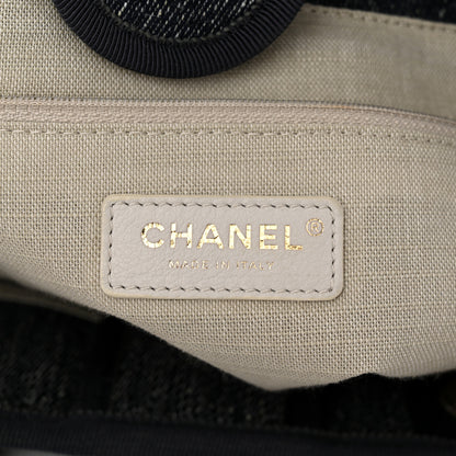 Chanel Denim Small Deauville Tote Dark Blue White 7 of 12