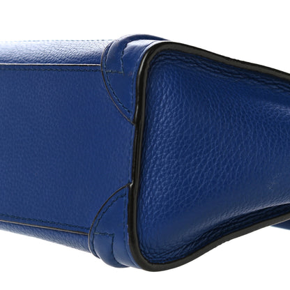 Celine Drummed Calfskin Nano Luggage Indigo 6 of 11