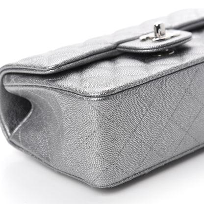 Chanel Metallic Caviar Quilted Mini Top Handle Rectangular Flap Silver 6 of 10