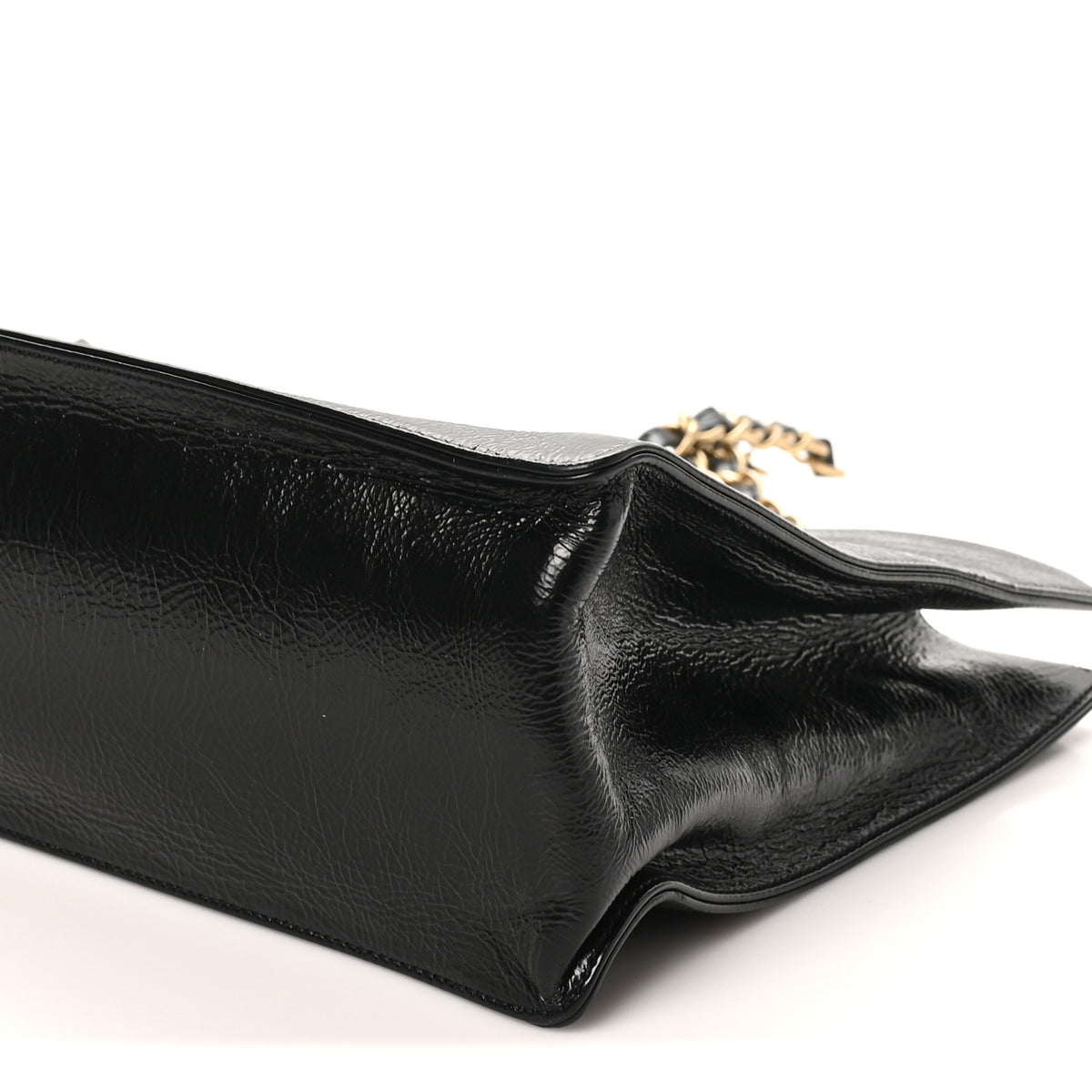 Glazed Aged Calfskin CC Tote Black
