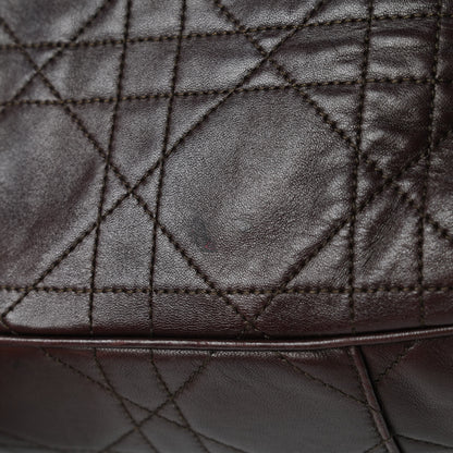 Christian Dior Lambskin Cannage Drawstring Bag Dark Brown 11 of 14