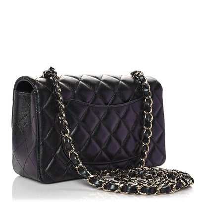 Chanel Iridescent Lambskin Quilted Mini Rectangular Flap Black 3 of 14