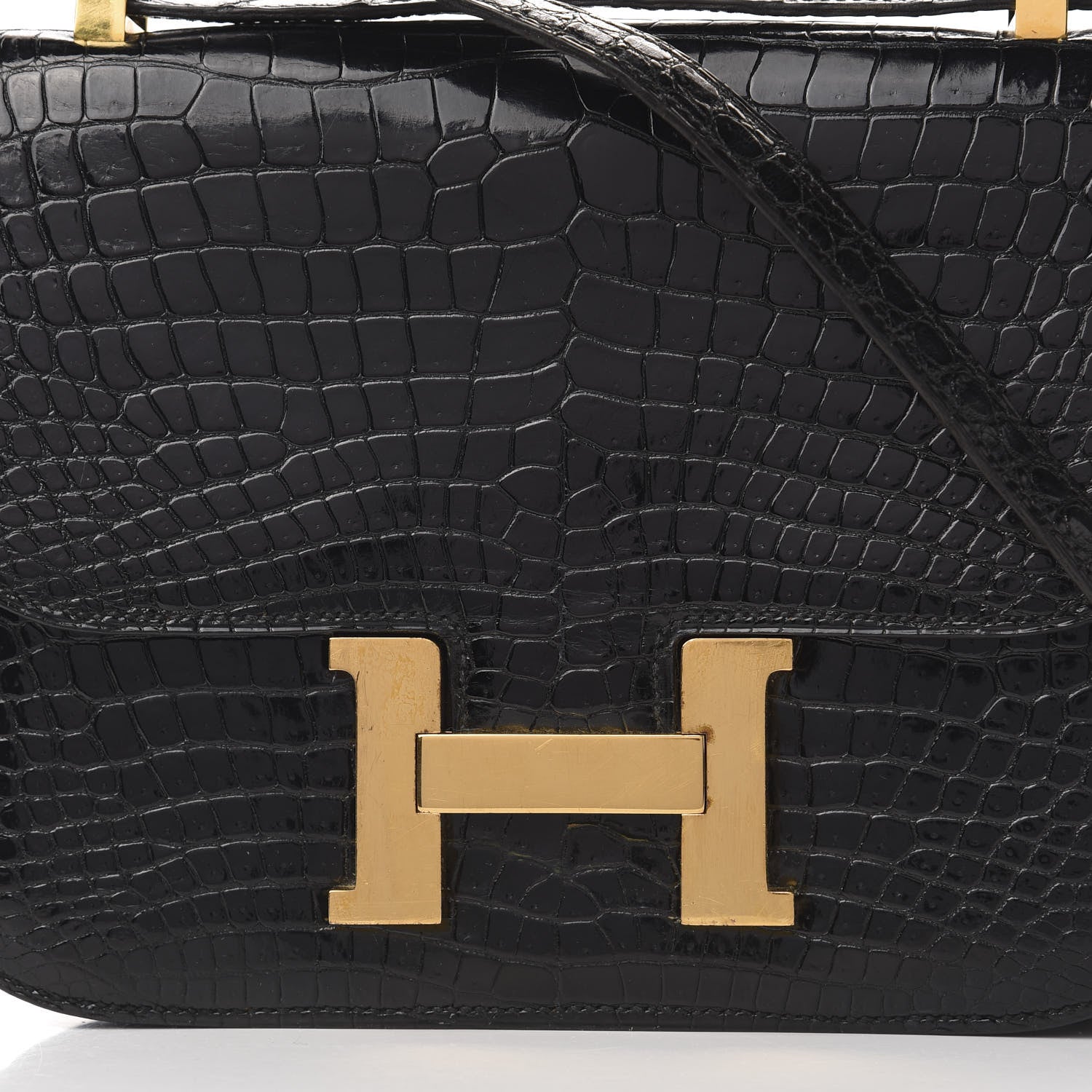 Hermes Shiny Porosus Crocodile Constance 23 Black 23 of 23