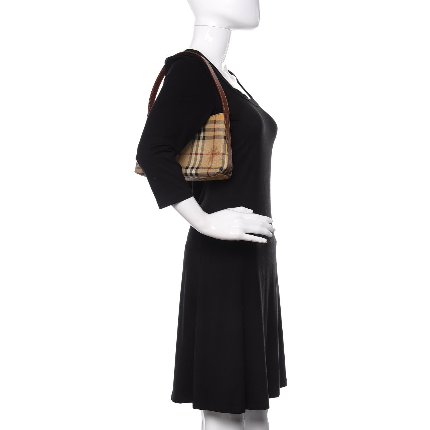 Burberry Haymarket Check Shoulder Bag Brown 2 of 10