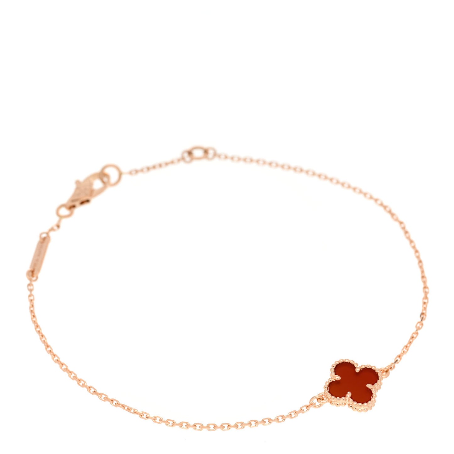 18K Rose Gold Carnelian Sweet Alhambra Bracelet