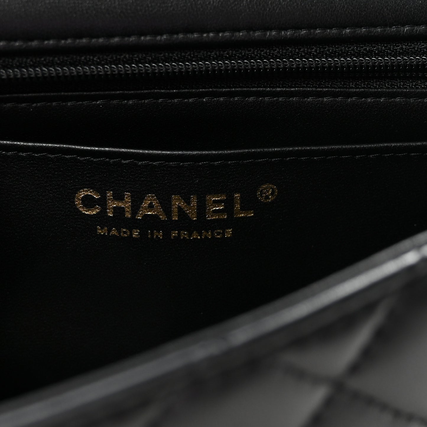 Lambskin Quilted Mini Top Handle Rectangular Flap Black