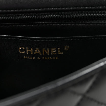Chanel Lambskin Quilted Mini Top Handle Rectangular Flap Black 6 of 10