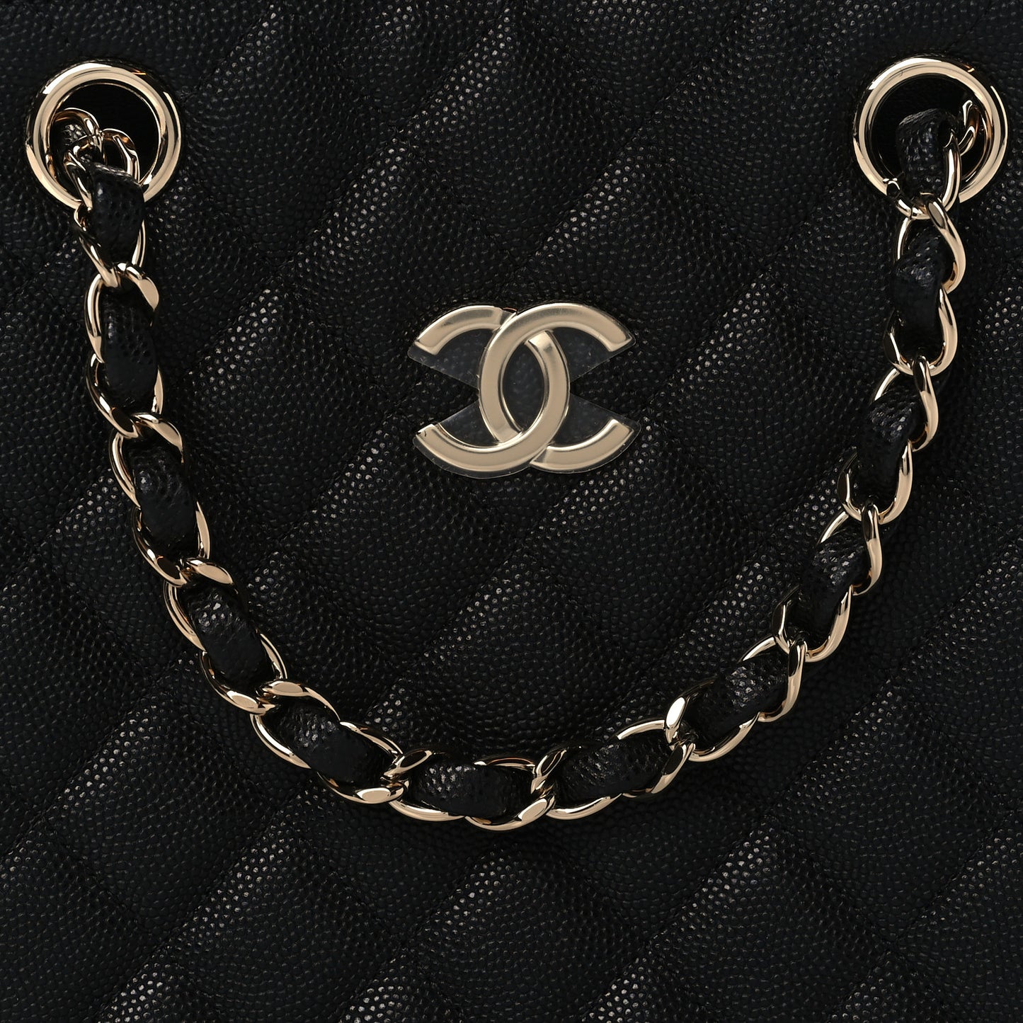 Caviar Quilted Mini Bucket Bag Black