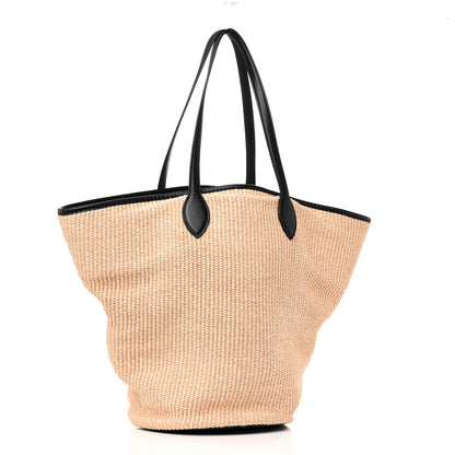 Khaite Raffia Calfskin Osa Medium Tote Natural Black 3 of 8