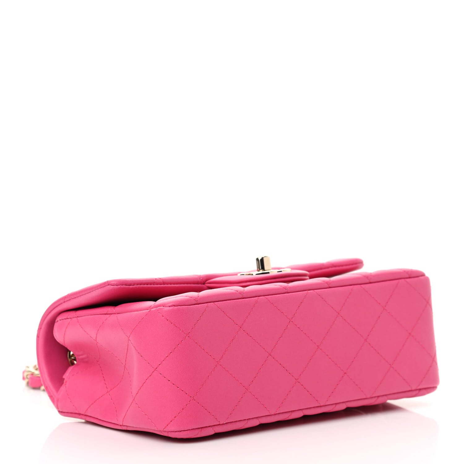 Chanel Lambskin Quilted Mini Rectangular Flap Fuchsia 5 of 20