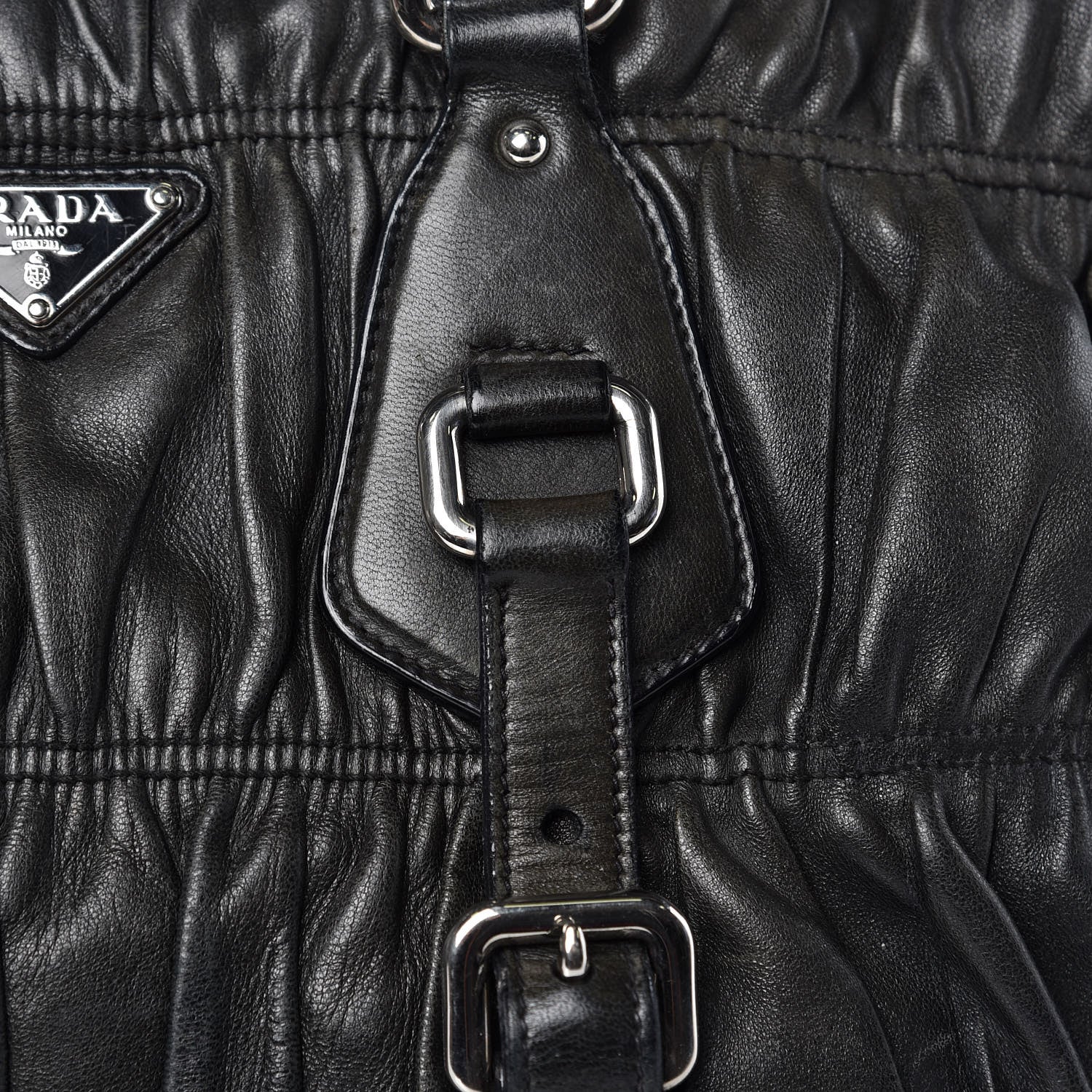 Prada Nappa Gaufre Shopping Satchel Black 27 of 39
