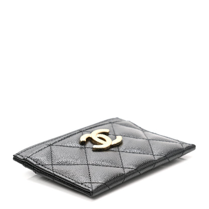 Chanel Caviar Quilted Studded CC Card Holder Black 4 of 9