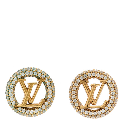 Louis Vuitton Metal Crystal Louise By Night Earrings Gold 1 of 5
